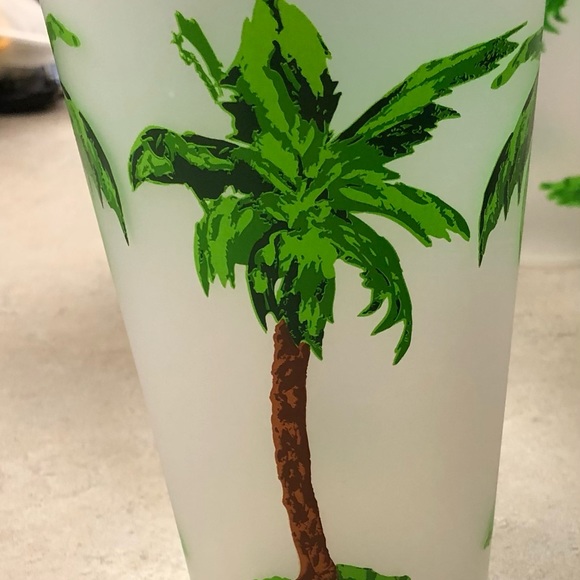 Kitchen Plastic Glasses With Palm Tree Designs Poshmark